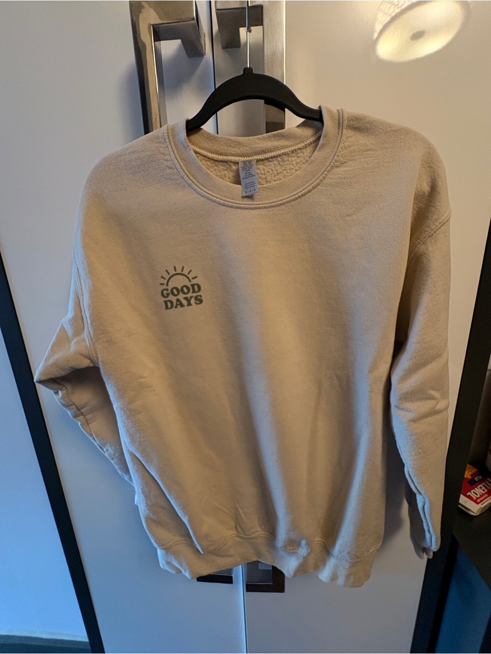 Good Days Beige Crewneck Sweatshirt - Women